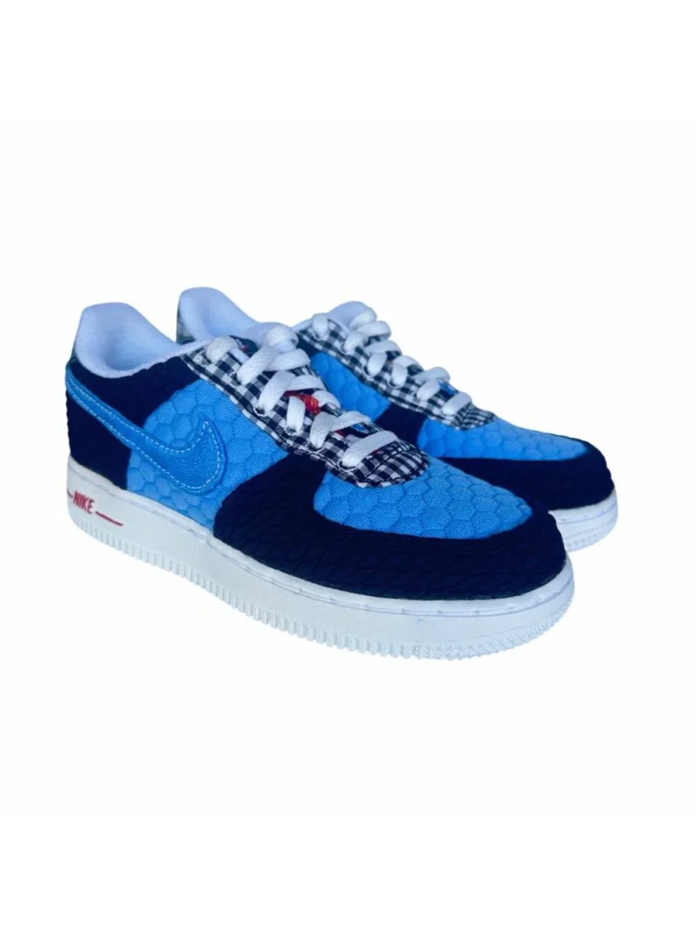 ⭐Rare Nike Air Force 1 Lv8 Unisex Kids Shoes Sz 2Y DZ5304-001 Blue White Sneaker